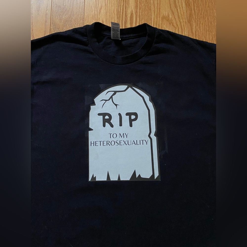 Custom, Unisex “R.I.P to my heterosexuality” T-shirt. - Picture 3 of 3